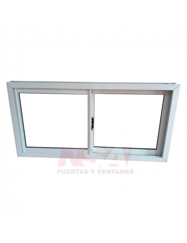 Ventana de aluminio tipo cocina de 1,20 x 0,60 con dos hojas corrediza