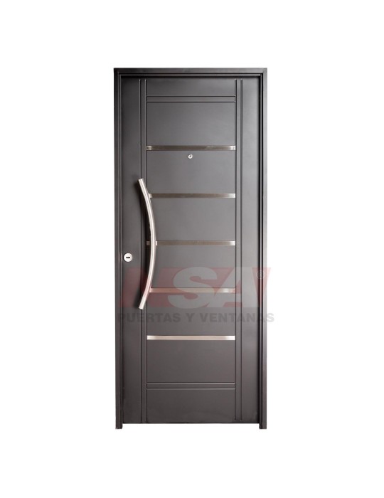Puerta Premium de chapa inyectada c/barral curvo