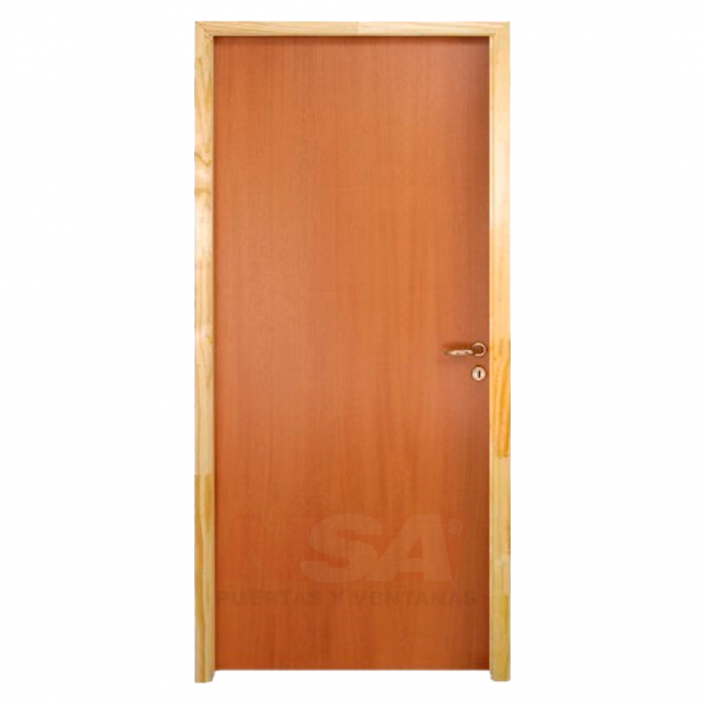 Puerta placa de interior Enchapada en Cedro.