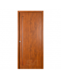 Puerta de chapa inyectada Linea Design modelo barral oculto terminación simil madera Roble dorado.