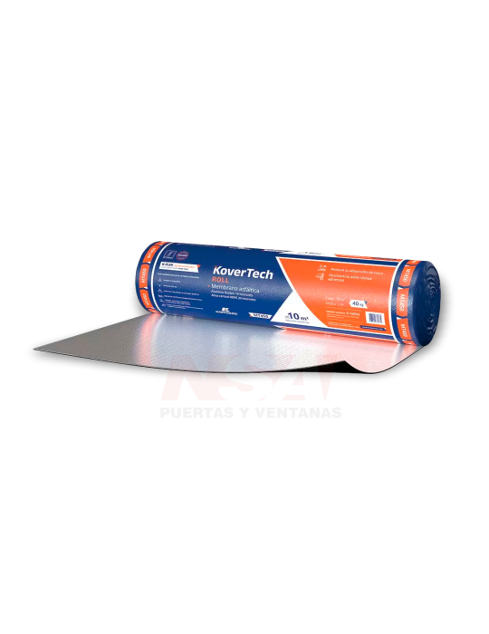Membrana asfáltica con refuerzo central de polietileno y con cara superior de aluminio Membrana asfáltica con refuerzo central de polietileno y con cara superior de aluminio