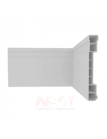 Zocalo de PVC para piso color con pasacable color Marrón. Medidas 10 cm X 2,40 mts. 2