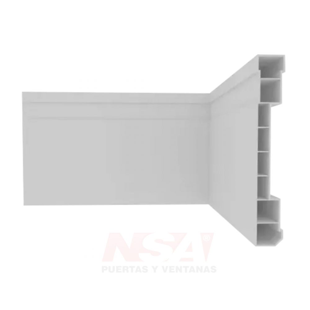 Zocalo de PVC para piso color con pasacable color Marrón. Medidas 10 cm X 2,40 mts.