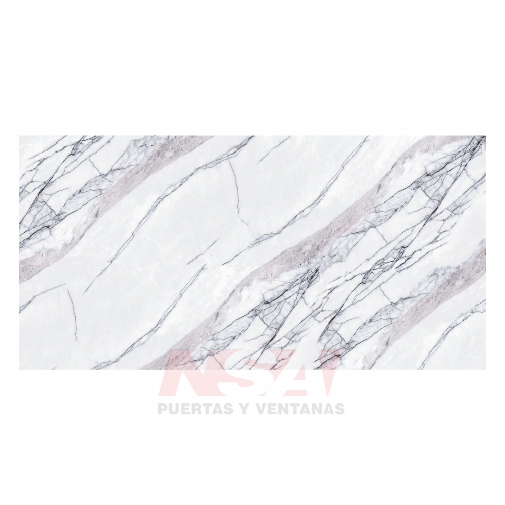 PLACA PVC LINEA BRILLANTE SIMIL MARMOL IVORY/STATUARIETTO 244X122