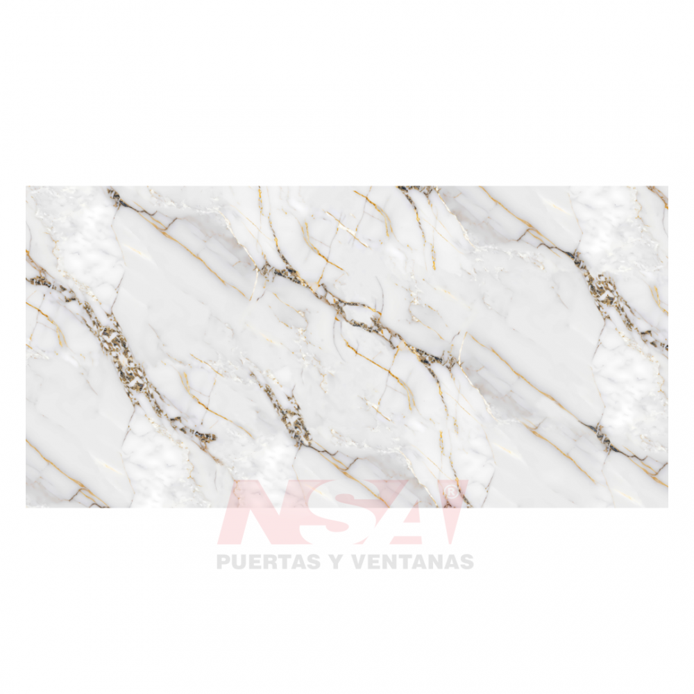 Placa de pvc Linea Brillante simil marmol Modelo Calacatta / Luxor de 2,44 x 1,22 mts.
