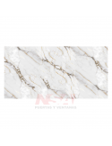 Placa de pvc Linea Brillante simil marmol Modelo Calacatta / Luxor de 2,44 x 1,22 mts.