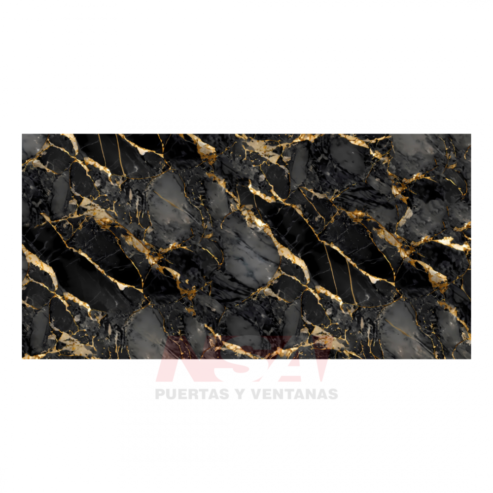 Placa de pvc Linea Brillante simil marmol Modelo GoldenFever de 2,44 x 1,22 mts.