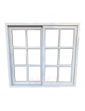 Ventana de aluminio de 1,20 x 1,20 con dos hojas corrediza vidrio repartido