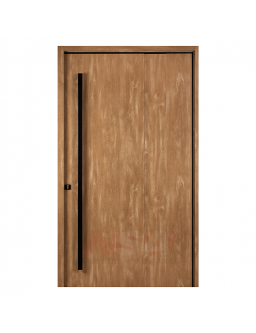Puerta de exterior Linea Tekna de Oblak Mod. 1327 Pivotante color Roble Natural.