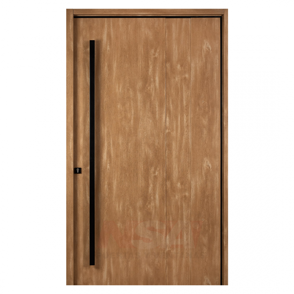 Puerta de exterior Linea Tekna de Oblak Mod. 1327 Pivotante color Roble Natural.