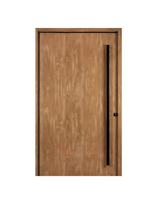 Puerta de exterior Linea Tekna de Oblak Mod. 1327 Pivotante color Roble Natural.