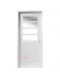 Puerta de chapa inyectada Linea Semipremium con medio vidrio color blanca