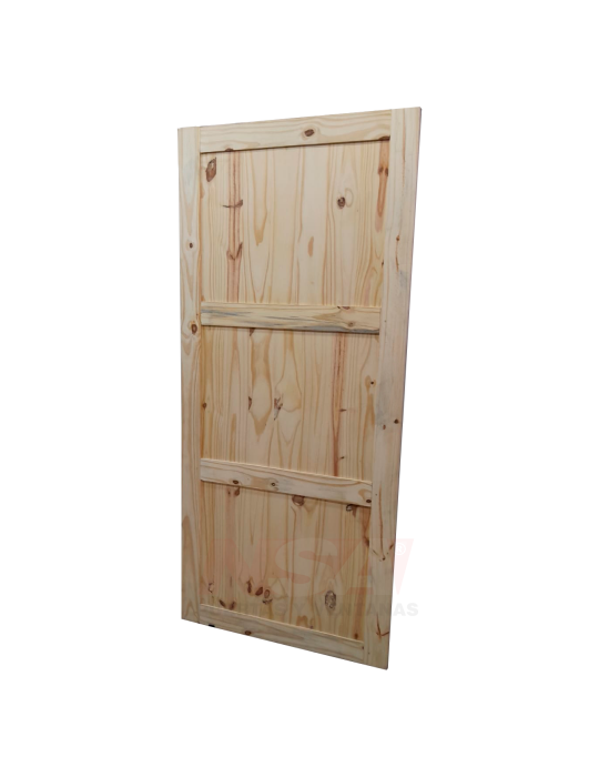 Puerta colgante granero machimbrada de pino.