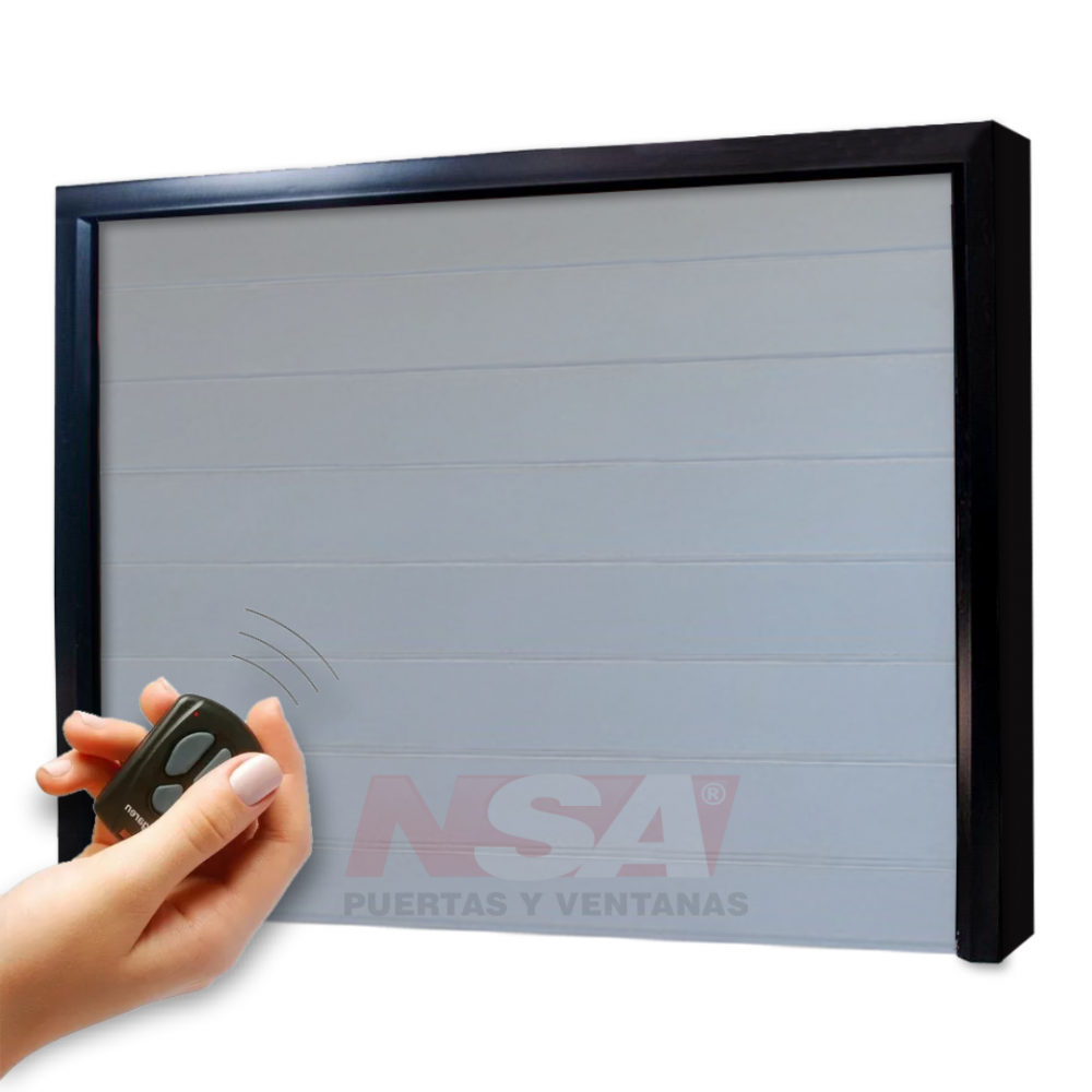 Portón levadizo automático simil aluminio blanco. Medidas 2,62 x 2,10.