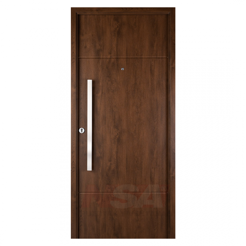 Puerta de chapa inyectada Linea Innova Mod. 1940 simil madera cedro con barral Puerta de chapa inyectada Linea Innova Mod. 1940 simil madera cedro con barral