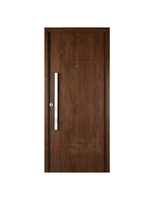 Puerta de chapa inyectada Linea Innova Mod. 1940 simil madera cedro con barral Puerta de chapa inyectada Linea Innova Mod. 1940 simil madera cedro con barral