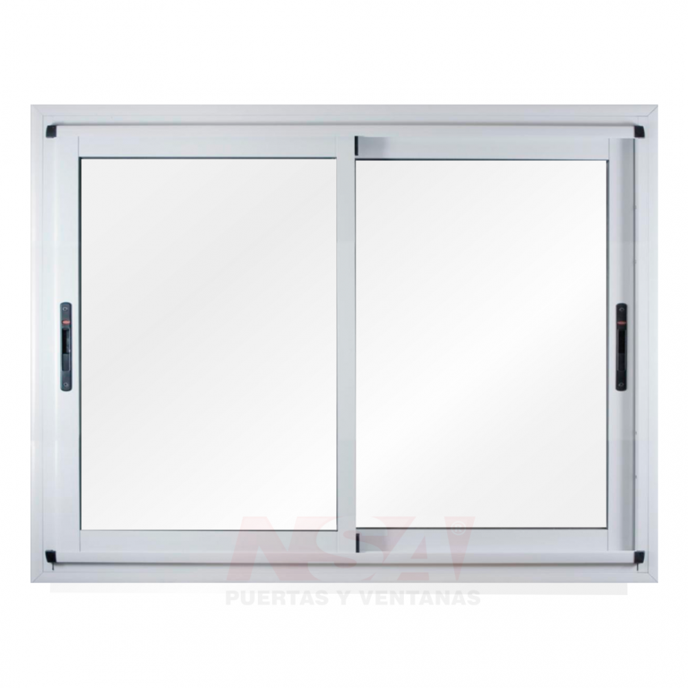 Ventana de aluminio de Linea Modena hojas corredizas vidrio entero con tope mosquitero Ventana de aluminio de Linea Modena hojas corredizas vidrio entero con tope mosquitero