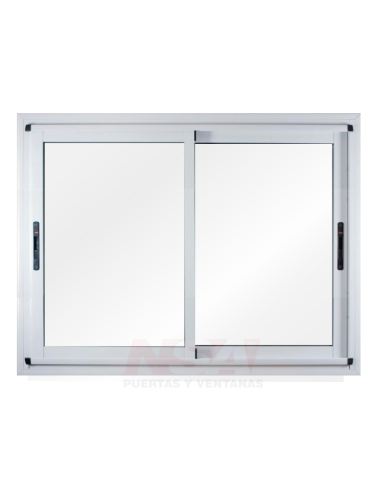 Ventana de aluminio de Linea Modena hojas corredizas vidrio entero con tope mosquitero Ventana de aluminio de Linea Modena hojas corredizas vidrio entero con tope mosquitero