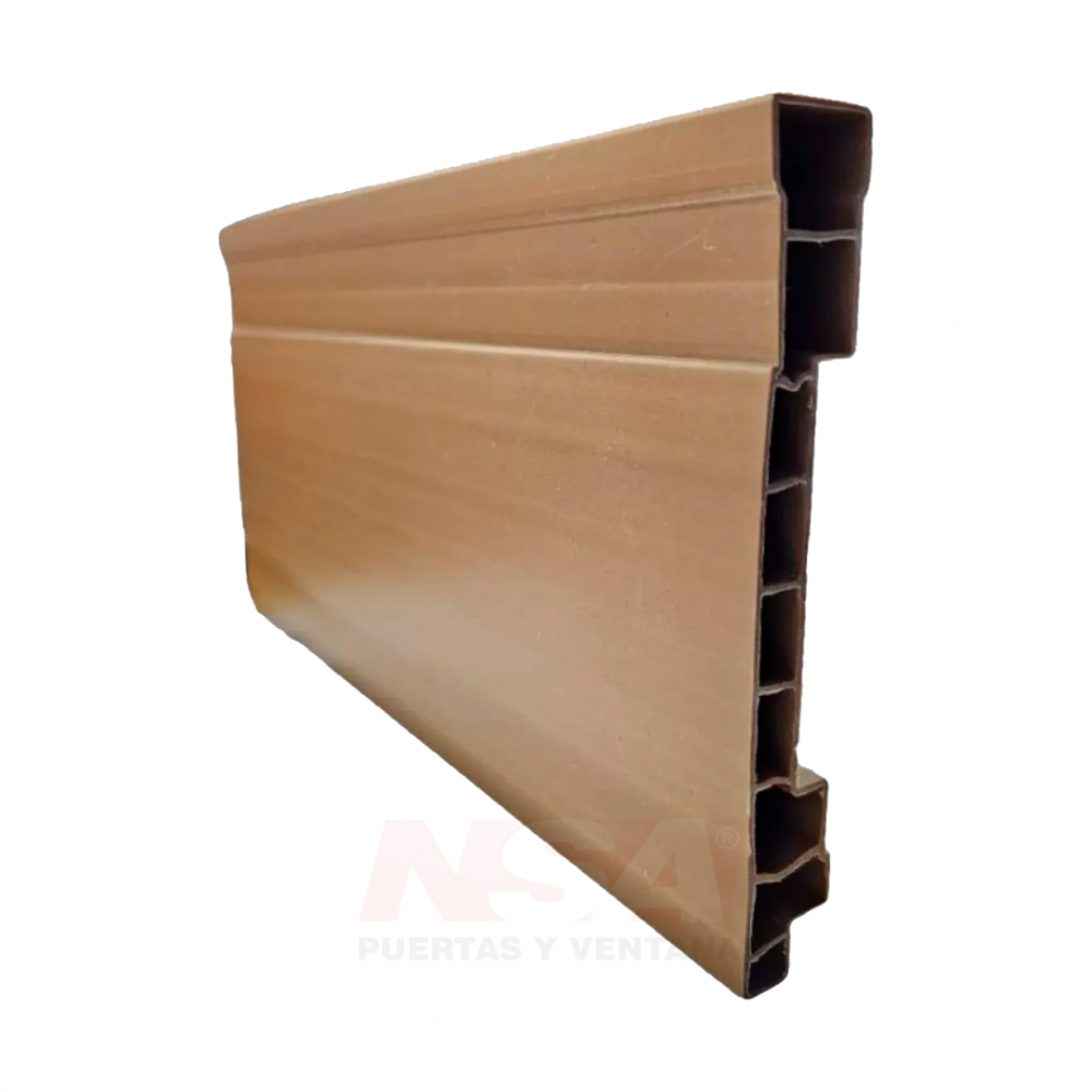 Zocalo de PVC para piso color con pasacable color Marrón. Medidas 10 cm X 2,40 mts.