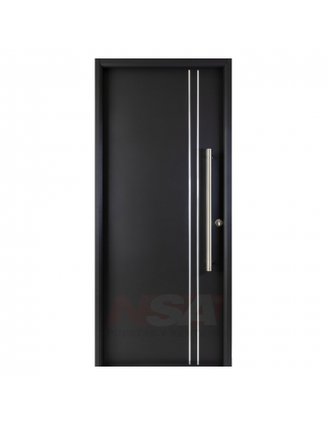 Puerta de chapa inyectada Linea Semipremium Mod. Lisa 2 apliques verticales