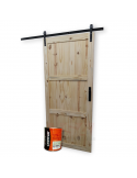 Puerta colgante + kit herraje + manijón + impregnante