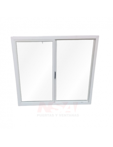 Ventana de PVC de 1,20 x 0,90 con dos hojas corredizas.