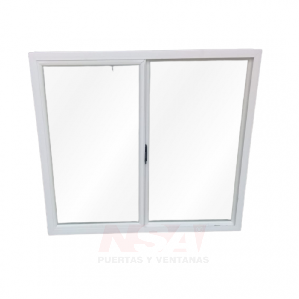 Ventana de PVC de 1,20 x 0,90 con dos hojas corredizas.