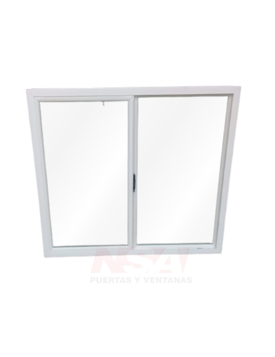 Ventana de PVC de 1,20 x 0,90 con dos hojas corredizas.