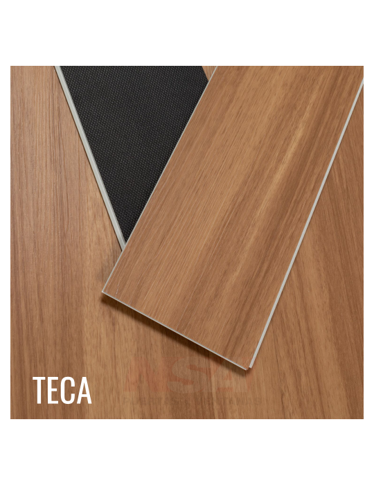 Piso vinilico spc. Color Teca.