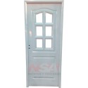 Puerta de chapa inyectada Mod. 265 Francesa. Color Blanca - 1/2 Reja