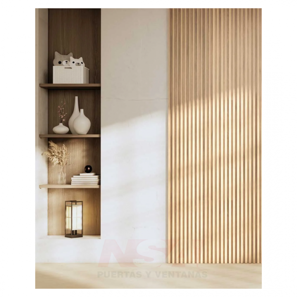 Revestimiento wall panel interior eps. Color pino.