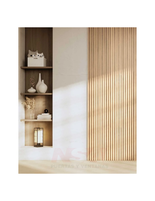 Revestimiento wall panel interior eps. Color pino.