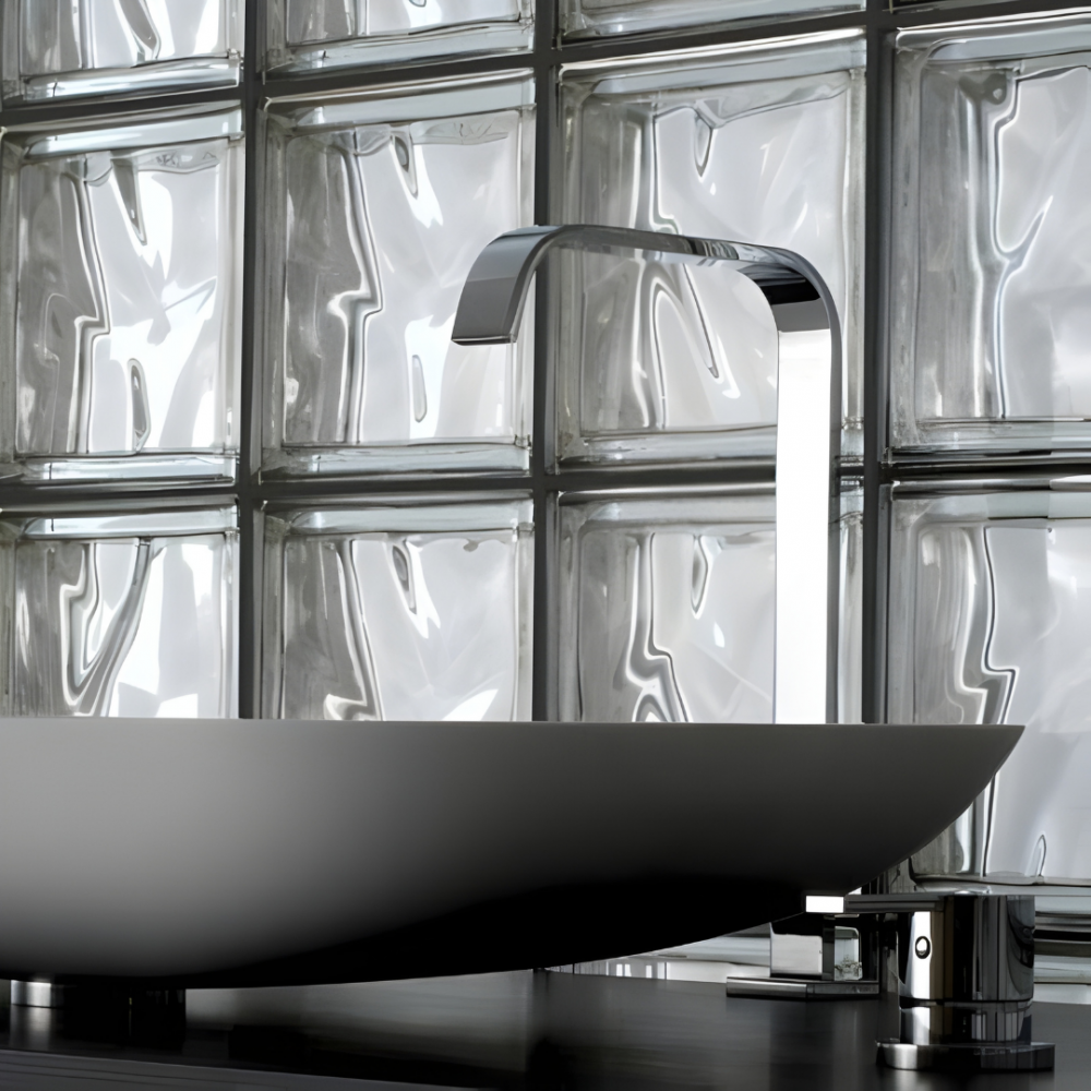 Ladrillos de vidrio trans. Mod. Nube. Medidas 19 x 19 x 8 cm.