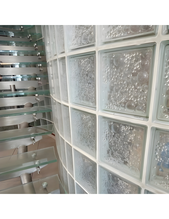 Ladrillos de vidrio trans. Mod. Savona. Medidas 19 x 19 x 8 cm.