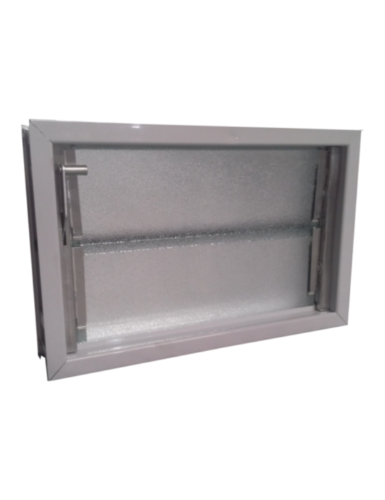 Aireador de aluminio de 0,40 x 0,26 con reja y mosquitero.