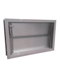 Aireador de aluminio de 0,40 x 0,26 con reja y mosquitero.