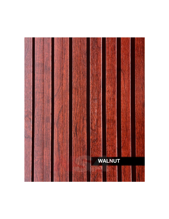 Wall panel interior wpc Walnut 2700x168x24 mm.