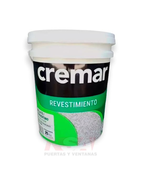 Revestimiento texturado blanco Cremar 25kg rulato/travertino.