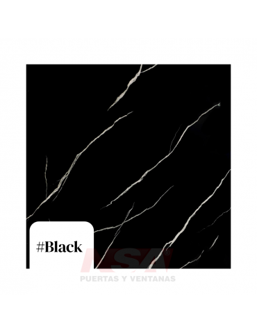 Placa de PVC rigida simil marmol modelo Black de 2800 x 1220 x 2.5 mm.