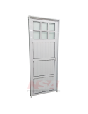 Puerta de aluminio Mod. acanalada ciega de 0,80 x 2,00 color blanca