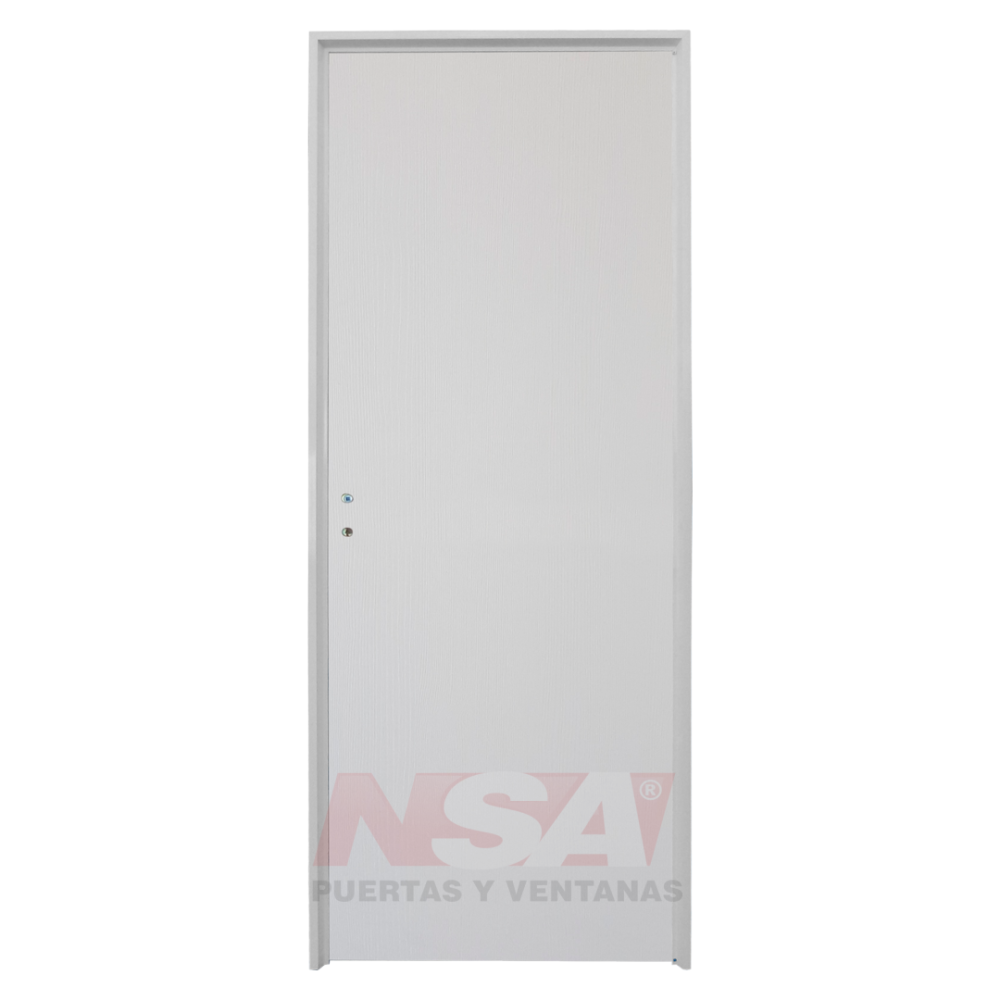 Puerta placa de melamina 5,5mm de 0,75 x 2,05 color Blanco Nature marco de aluminio.