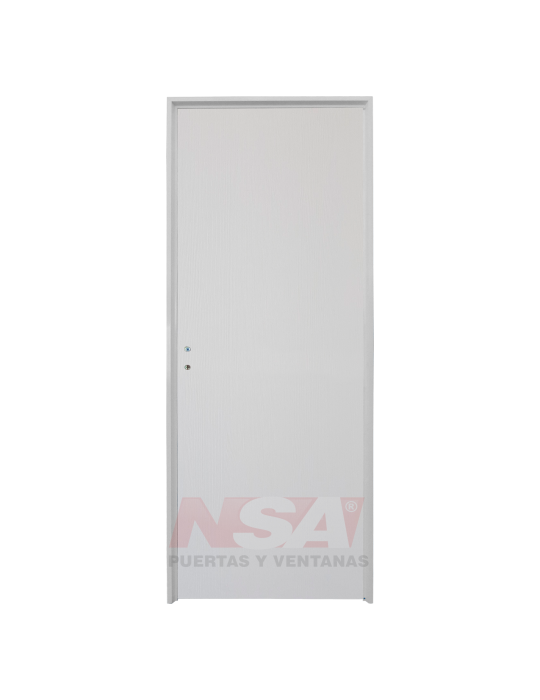 Puerta placa de melamina 5,5mm de 0,75 x 2,05 color Blanco Nature marco de aluminio.
