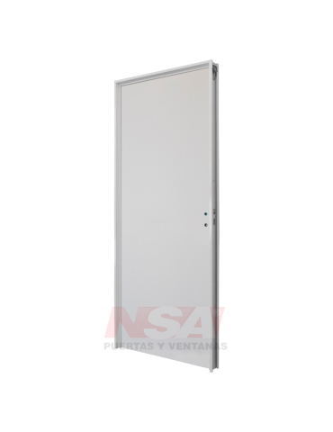 Puerta placa de melamina 5,5mm de 0,75 x 2,05 color Blanco Nature marco de aluminio. 2