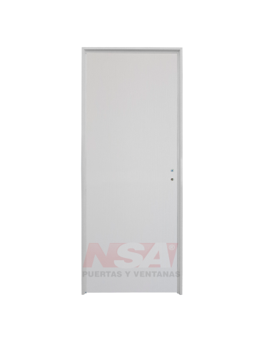 Puerta placa de melamina 5,5mm de 0,75 x 2,05 color Blanco Nature marco de aluminio.