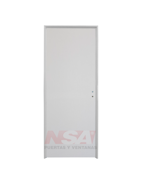 Puerta placa de melamina 5,5mm de 0,85 x 2,05 color Blanco Nature marco de aluminio.