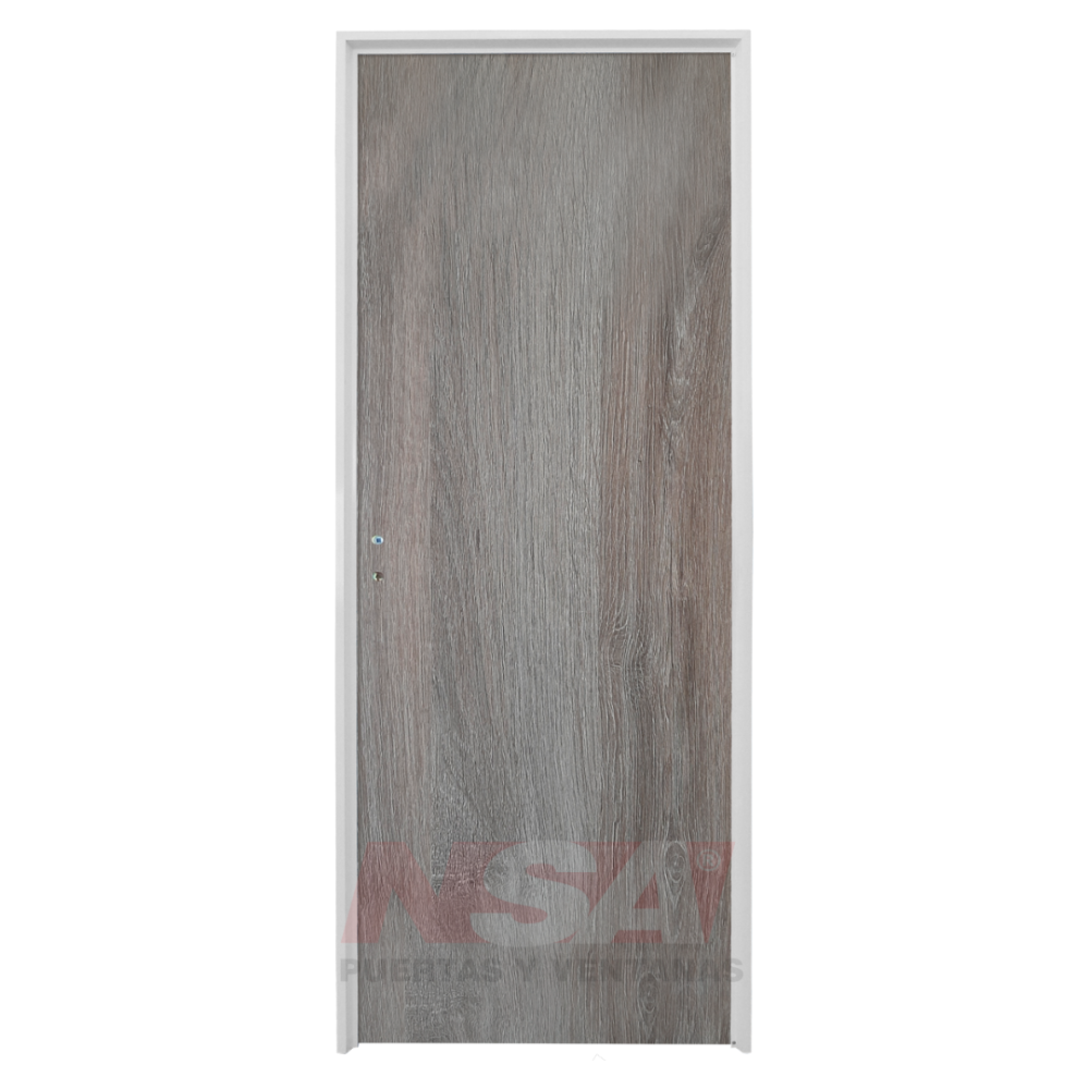 Puerta placa de melamina 5,5mm de 0,75 x 2,05 color Báltico marco de aluminio.