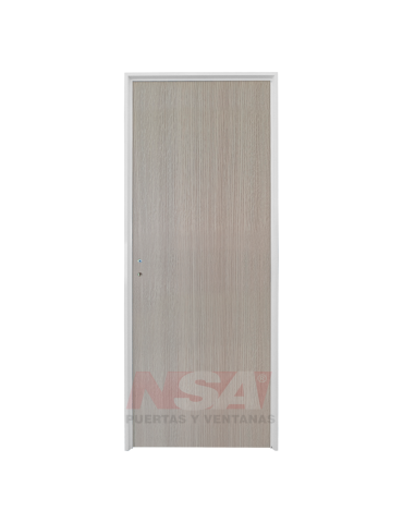 Puerta placa de melamina 5,5mm de 0,85 x 2,05 color Roble Americano marco de aluminio.