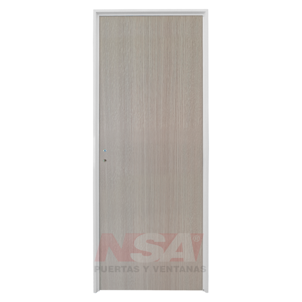 Puerta placa de melamina 5,5mm de 0,85 x 2,05 color Roble Americano marco de aluminio.