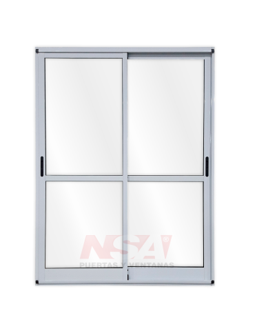 Ventanal de aluminio de 1,50 x 2,05 Linea Modena hojas corredizas vidrio entero de 4mm.c/top mosquitero.