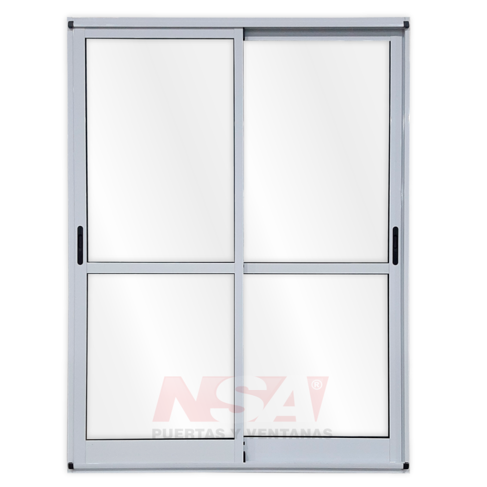 Ventanal de aluminio de 1,50 x 2,05 Linea Modena hojas corredizas vidrio entero de 4mm.c/top mosquitero.